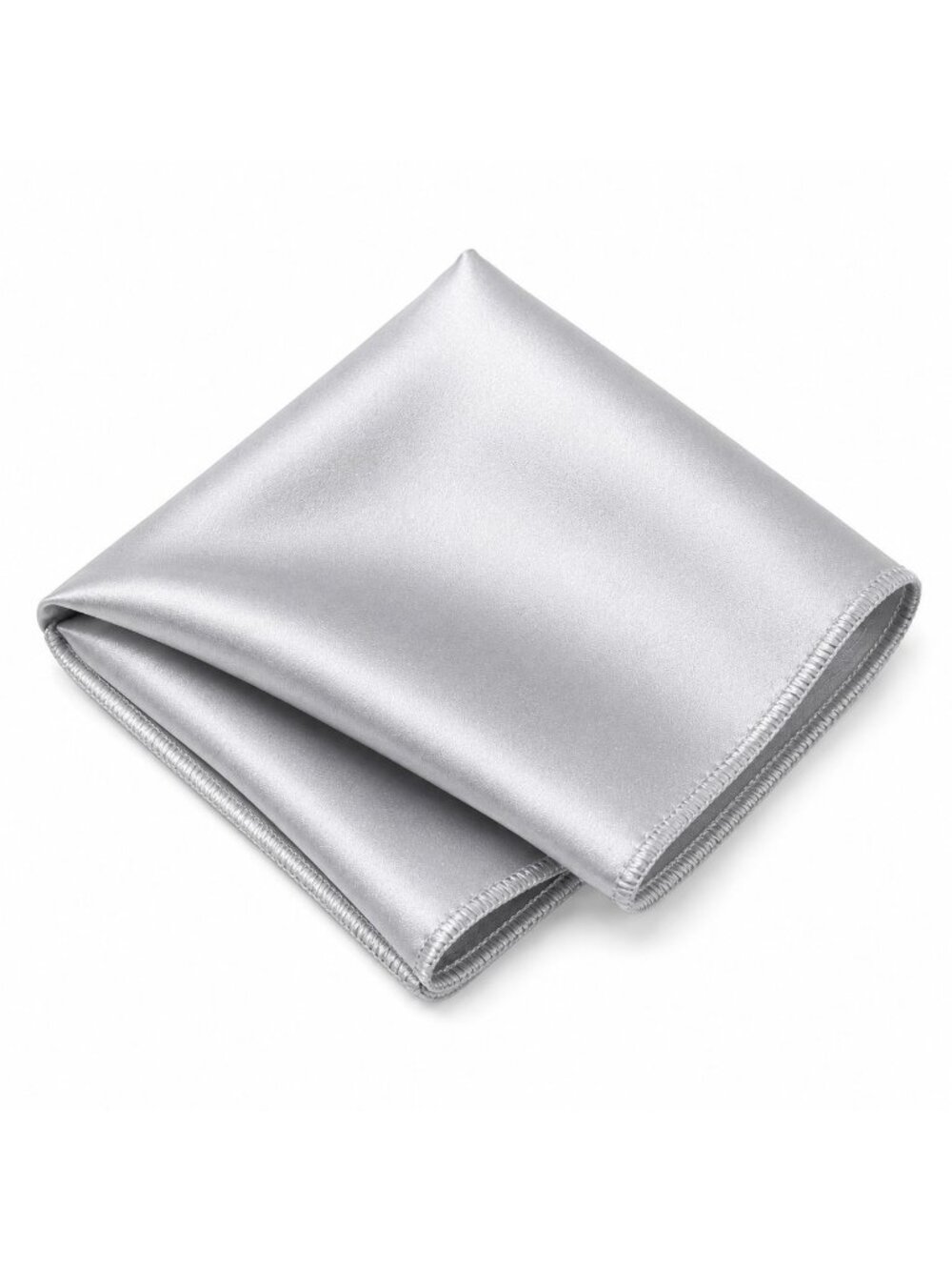 Silver Satin Pocket Square 9x9 Mens Handkerchief Wedding Suit Formal Prom Unisex